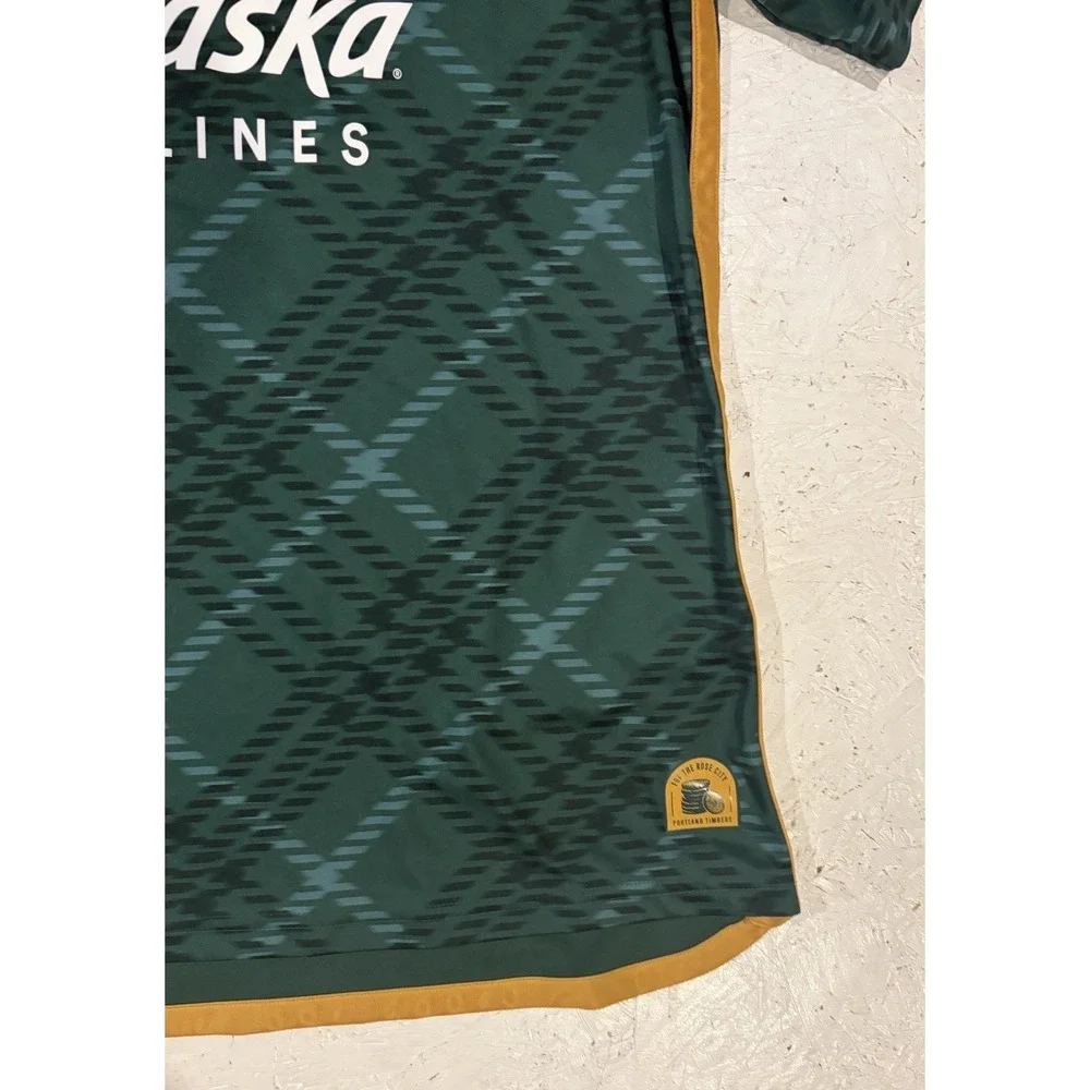 Adidas Portland Timbers Jersey Mens Medium M Green 2023/24 Home Plaid Soccer
